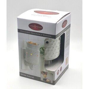 Candle Warmer plug-in Warmer Hobnail White & 1 Aroma Therapy Melt Packet